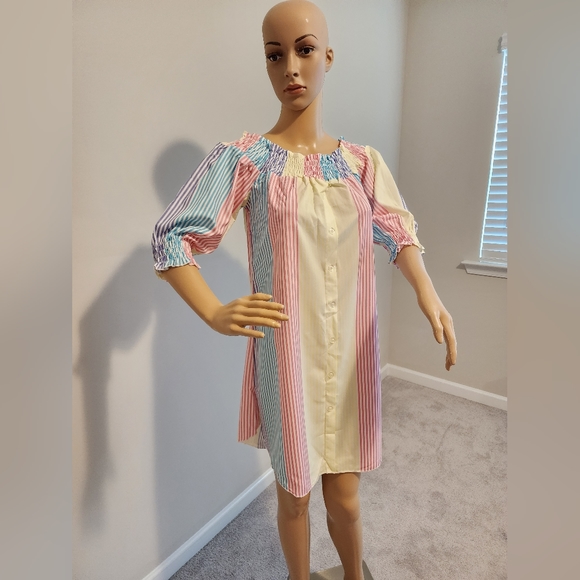 Chic Me Multicolor Stripe Off-the-Shoulder Dress - Picture 3 of 6